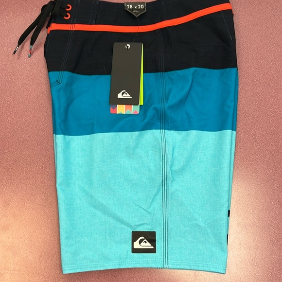 Quicksilver board shorts. Three shades of blue. Velcro & drawstring closure. NWT - Picture 2 of 8